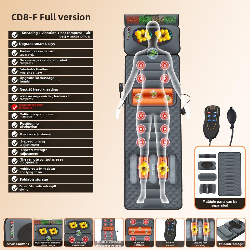 Multifunctional Full-Body Massage Mattress with Airbag Vibration & Heating