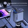 Super-Fast Charging Car Charger with Retractable Cable & Starry Sky Projector - Fully Compatible Four-in-One Mobile Accessory
