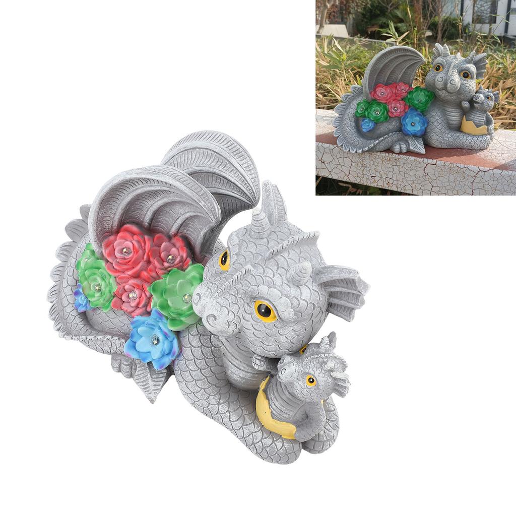 Садова статуя динозавра, Сонячна статуя матері та сина для вуличної прикраси, Скульптура динозавра з смоли для прикраси саду