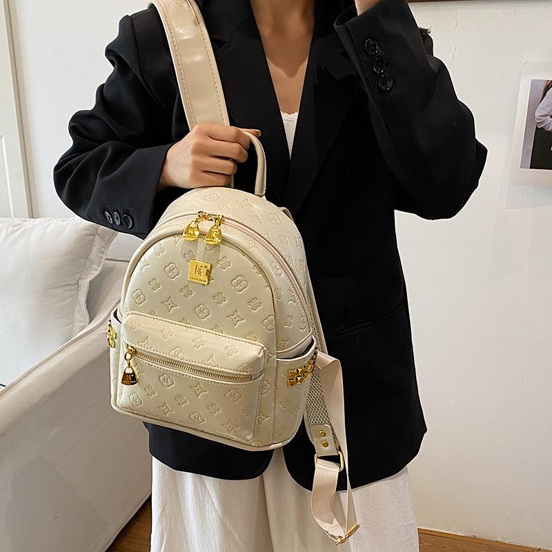 Nueva Mochila de PU de Moda y de Gama Alta para Mujer, con Estampado Elegante y Sencillo, Bolso Cruzado Versátil de un Solo Hombro