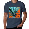 Blue Agave Cactus Modern Art Tshirt Work Wear Simple Tee Shirt