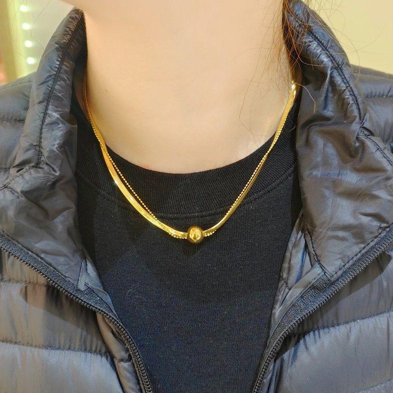 

Элегантное двухслойное золотое ожерелье из бусин для женщин – стильный, простой и роскошный дизайн