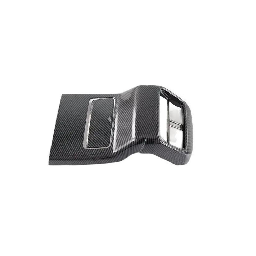 For BYD Han Ev Dm   Car Accessories Carbon Fiber Style Plated Armrest Box Rear Air Vent Frame Trim Cover