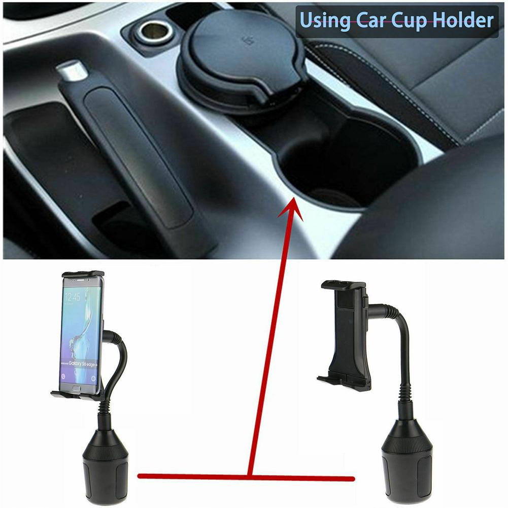 Car Cup Holder Mount Bracket 360 Degree Rotatable Stand Adjustable Mobile Phone Navigation Support Compatible For Ipad