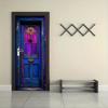 2pcs Retro Painted Glass Decorative Door Wall Stickers European Art Entrance Bedroom Living Room Background Wall Stickers Home W