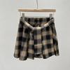 Streetwear Plaid Skirt for Women Spring Summer Vintage Hong Kong Style Irregular Skirt Pants All-match