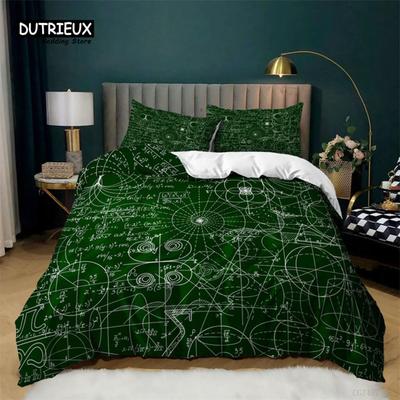 Mathegleichung Bettbezug Set King Size Mathematik Formel Muster Bettwäsche Set Für Jungen Mädchen Polyester Pädagogischer Bettdeckenbezug
