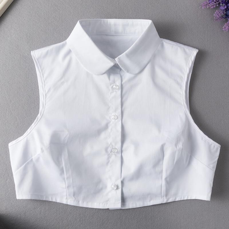 

White Women s Spring-Style Wrinkle-Resistant Decorative Collared Layered Shirt Sweater XL (58-63 kg)
