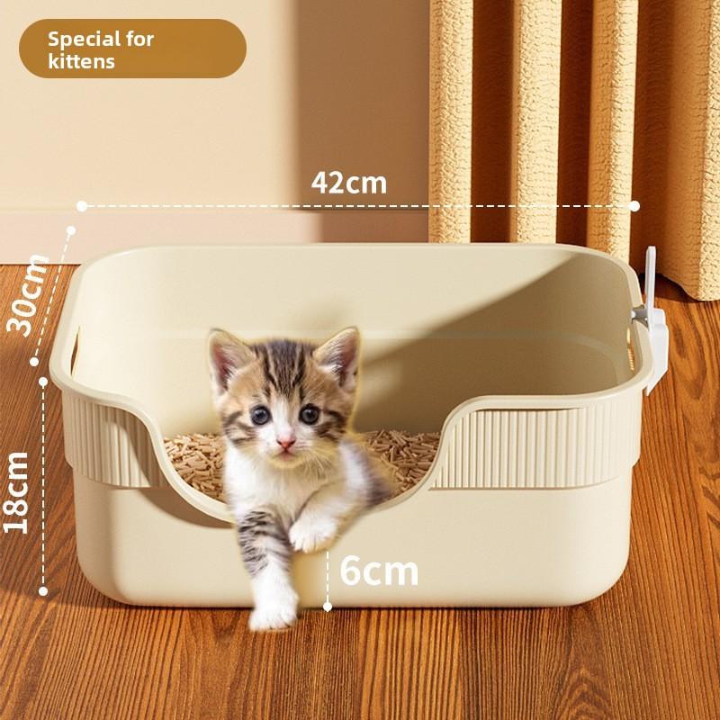 

Cat Litter Box Extra Large Semi-closed Cat Litter Box Extra Large Splash-proof Huge Maine Cat Toilet Pet Supplies send oversized cat litter shovel