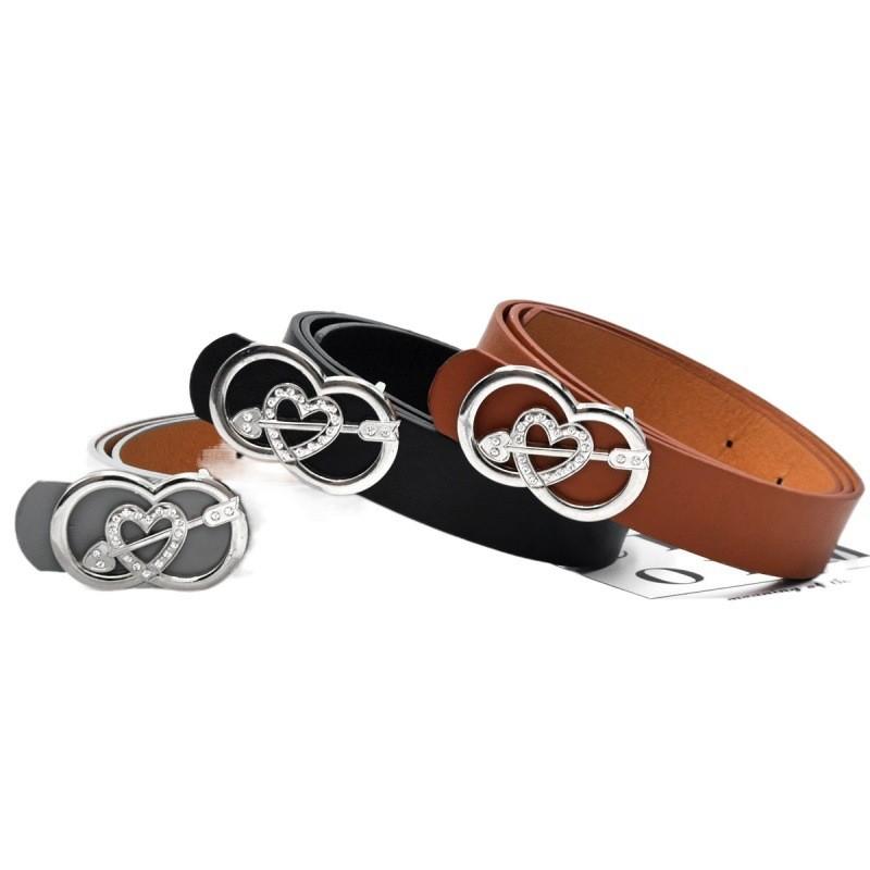 Unique Womens Casual Durable Heart Arrow Buckle Smooth Jeans Belt For Styles All