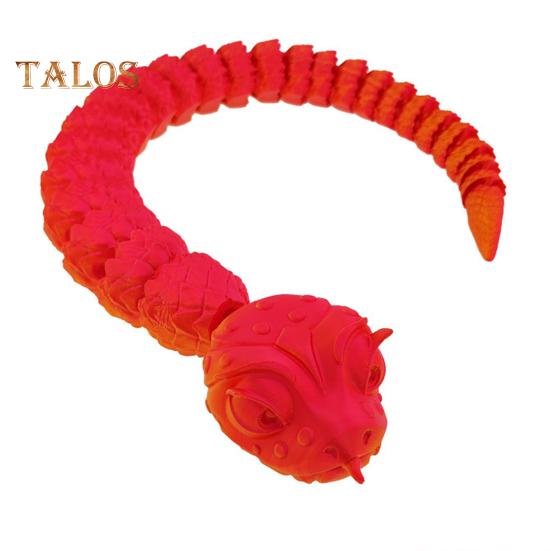 

Іграшка-змія з 3D-друком Орнамент з шарнірною змією Гнучка іграшка-непосида змія для зняття стресу Орнамент-тварина Подарунок для дорослих 40cm червоний/золотистий