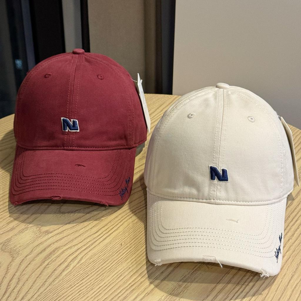 New Trendy Brand Letter Embroidery Frayed Baseball Hat for Women Casual Fashion Versatile Sun Visor Peaked Hat for Men