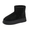 Fashion Women's New Winter Thick Soled Snow Boots Round Head Suede Rhinestone Anti-slip Wear-resistant Short Boots