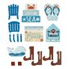 Summer Beach Tiered Tray Decor Set, Hello Beach Table Decorations, Wooden Blue Ornament, Beach Sign Board, Sand, And Chair