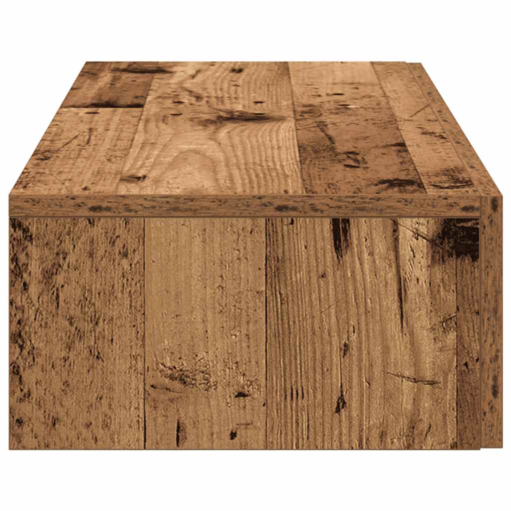 Wall Mounted Shelf with Drawers Rustic Wood Look 80 x 33 x 17 cm Engineered Wood