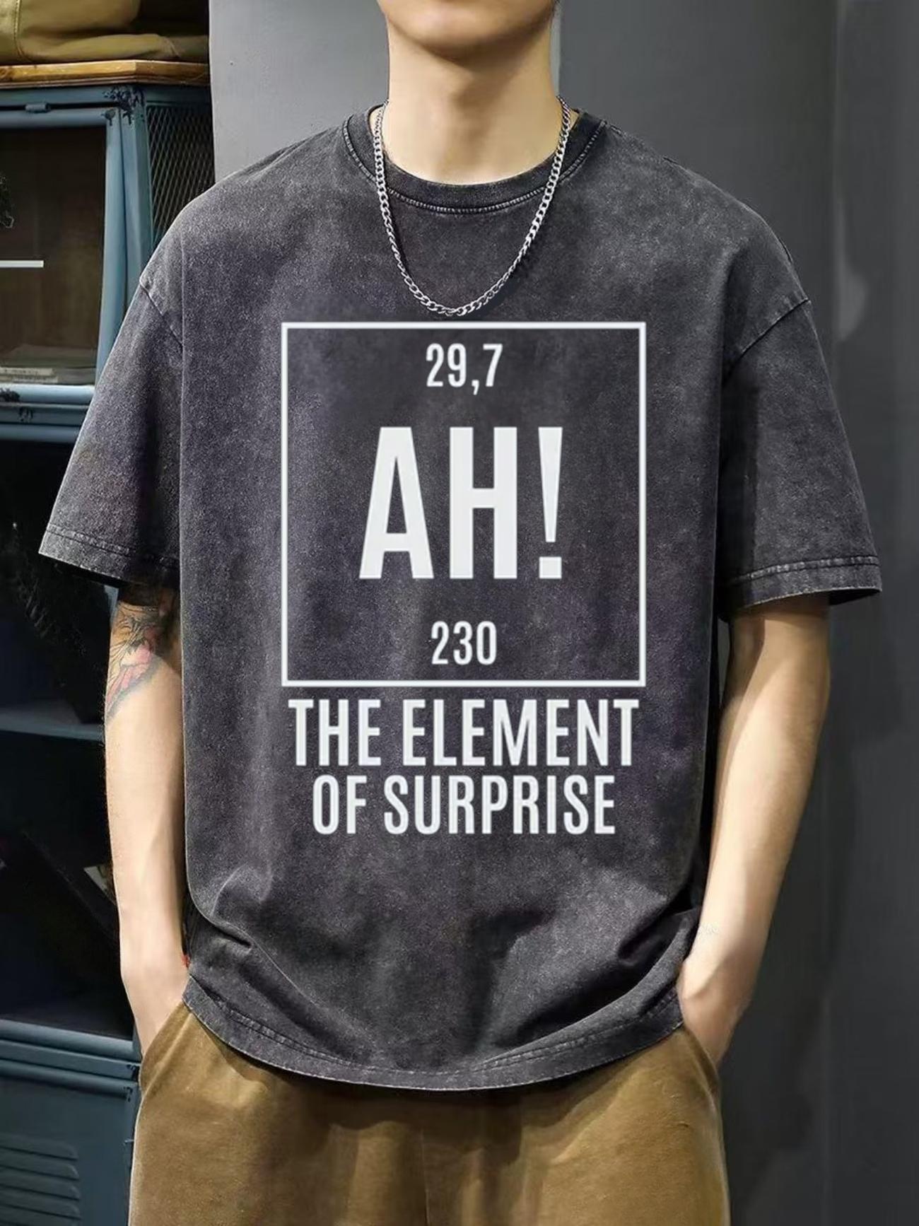 Project Hail Mary AH Element of Surprise Ryland Grace Chemistry Joke Vintage Washed T Shirt Mens Women Cotton Tee Summer top L