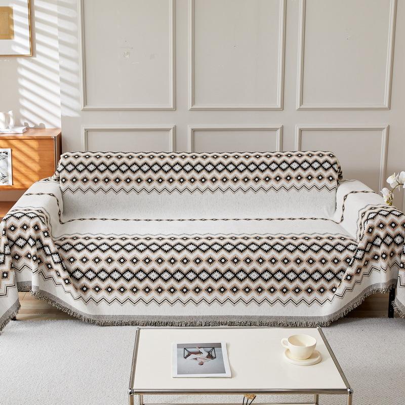 EIFLOY-Chenille Rhombus Grid Couch Cover for Sofa, 2, 3 Seater, Reversible Chenille Throw Blanket, Recliner Furniture Protector