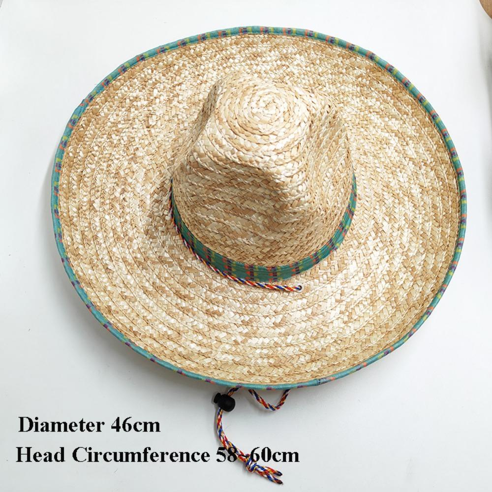 Unisex Mexican Beach Hat Sunscreen 58~60cm Sunscreen Hat Children's Performance Flavors Halloween Hat Men Women Outdoor