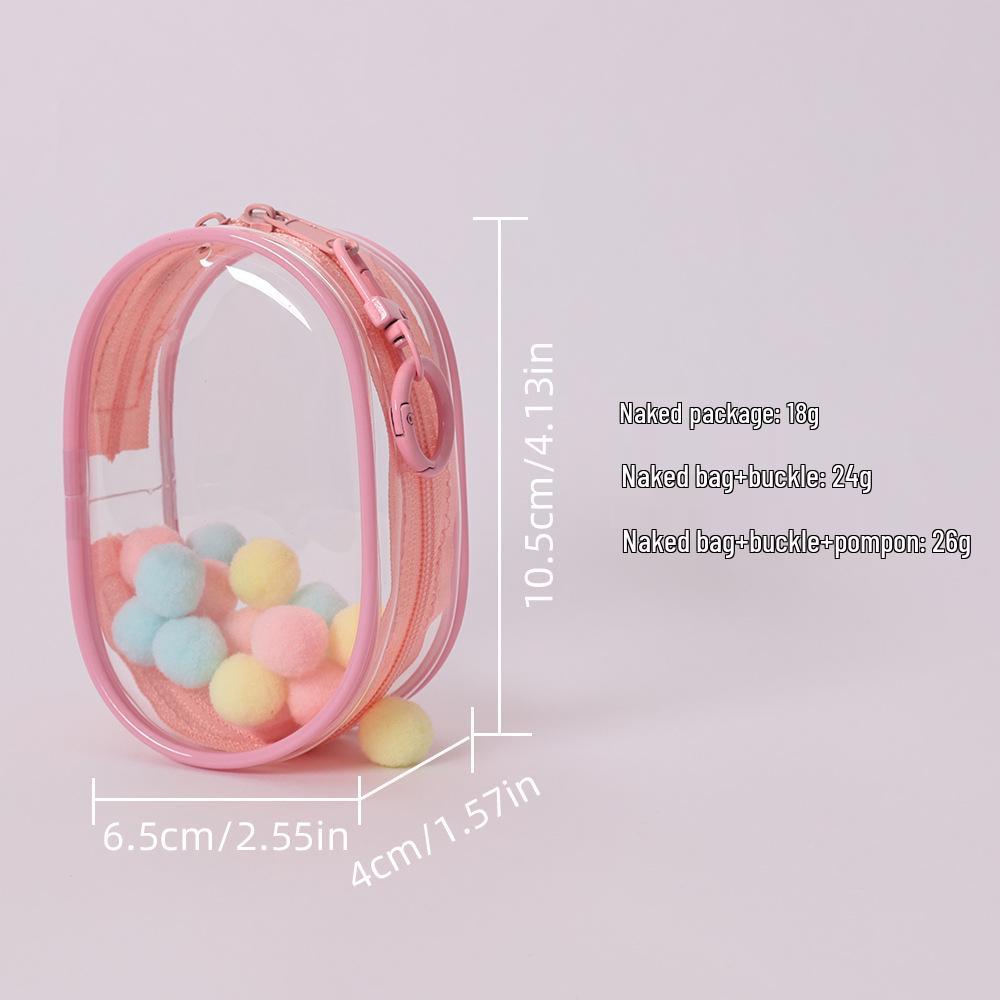 10cm Transparent Dustproof PVC Blind Box Display Bag - Mini Cute Ins Style Stroller Bag with Pendant Holder