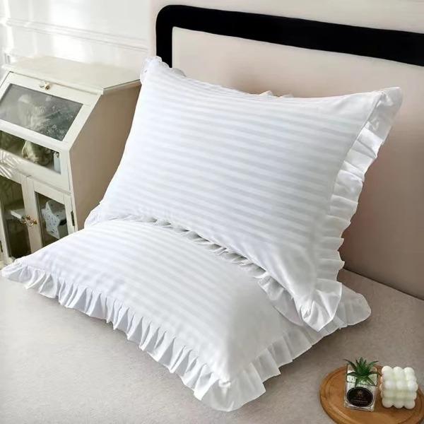 

2Pcs Minimalist Ruffle Pillow Case for Living Room 48x74cm 40x60cm 30x50cm Pillow Cover White Color Pillowcases 2Pcs 30x50cm
