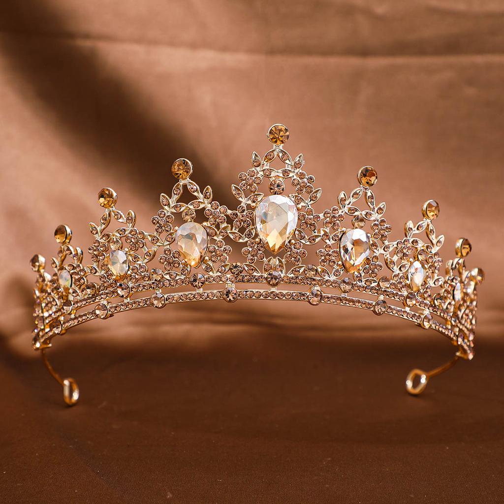 1 Stück Barockstil Kristallkrone Tiara Königinnenkrone Strasslegierung Haarband Damen Braut Hochzeit Haarschmuck