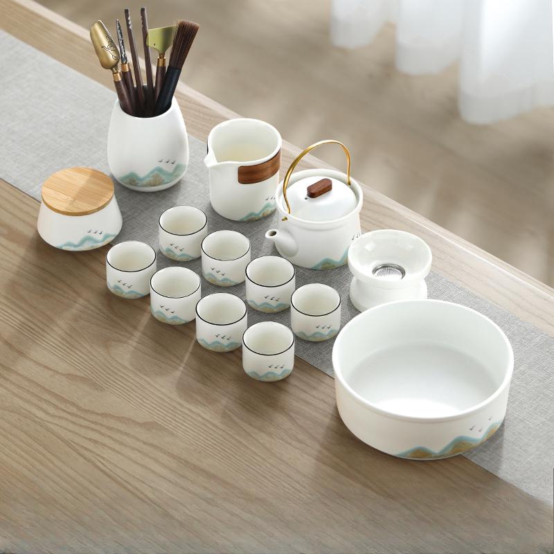 Tea Set 2025 New Household Chinese Ceramic Teapot Teacups Small Full Set of Kung Fu Tea Office Luxury