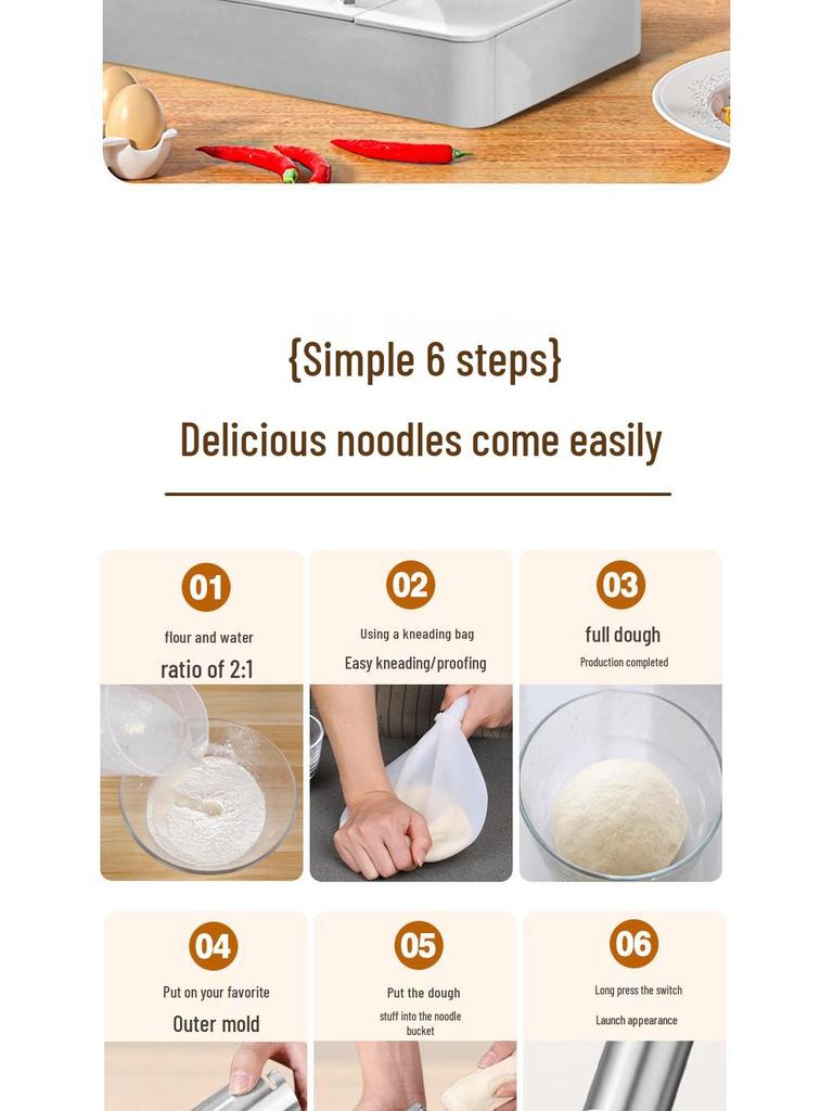 New Handheld Electric Noodle Machine: Portable, Fully Automatic Pressing Gun for Easy Homemade Noodles