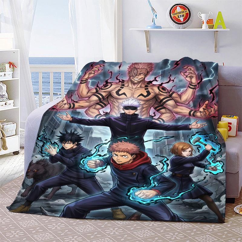 Jujutsu Kaisen Decorative Flannel Blanket Soft Warm Throw Cozy Blanket for Sofa Bed Home Decor -QJY