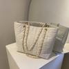 Versatile Foreign Style Chain Rhombus Indentation Tote Bag Women's Large-capacity Popular Trend Personalized Student Shoulder Bag