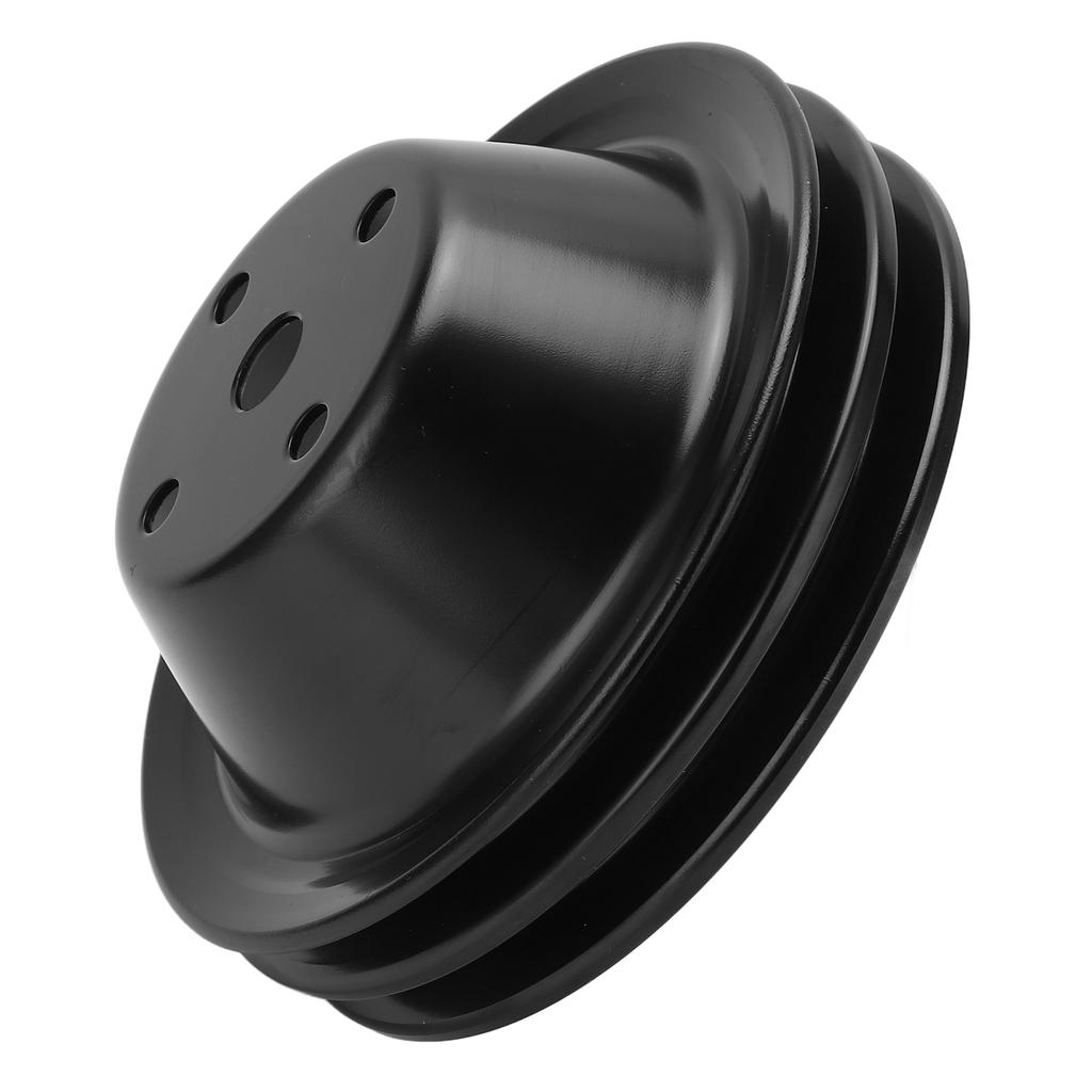 Crankshaft Pulley Double Groove Long Water Pump Pulley Replacement for Chevy Small Block SBC 262 350 400 Engine