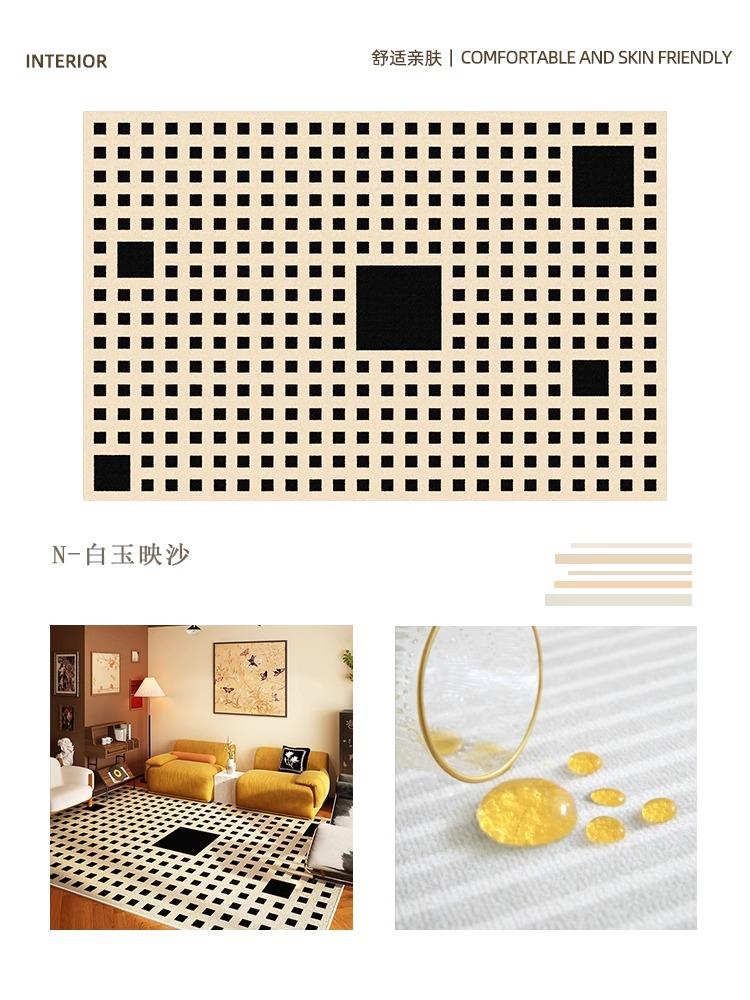 Plaid Retro Carpet Living Room Large Area Study Bedroom Bedside Soft Floor Mat Room Leisure Area Coffee Table Rug Tapis