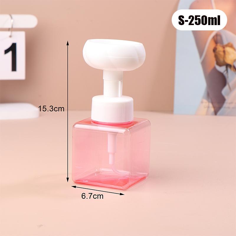 250/450ml Espuma Floral Jabón de Manos Linda Flor Burbuja Botella Dispensador de Jabón Líquido Botella con Bomba de Jabón de Manos Baño Pulsador Lavado de Manos