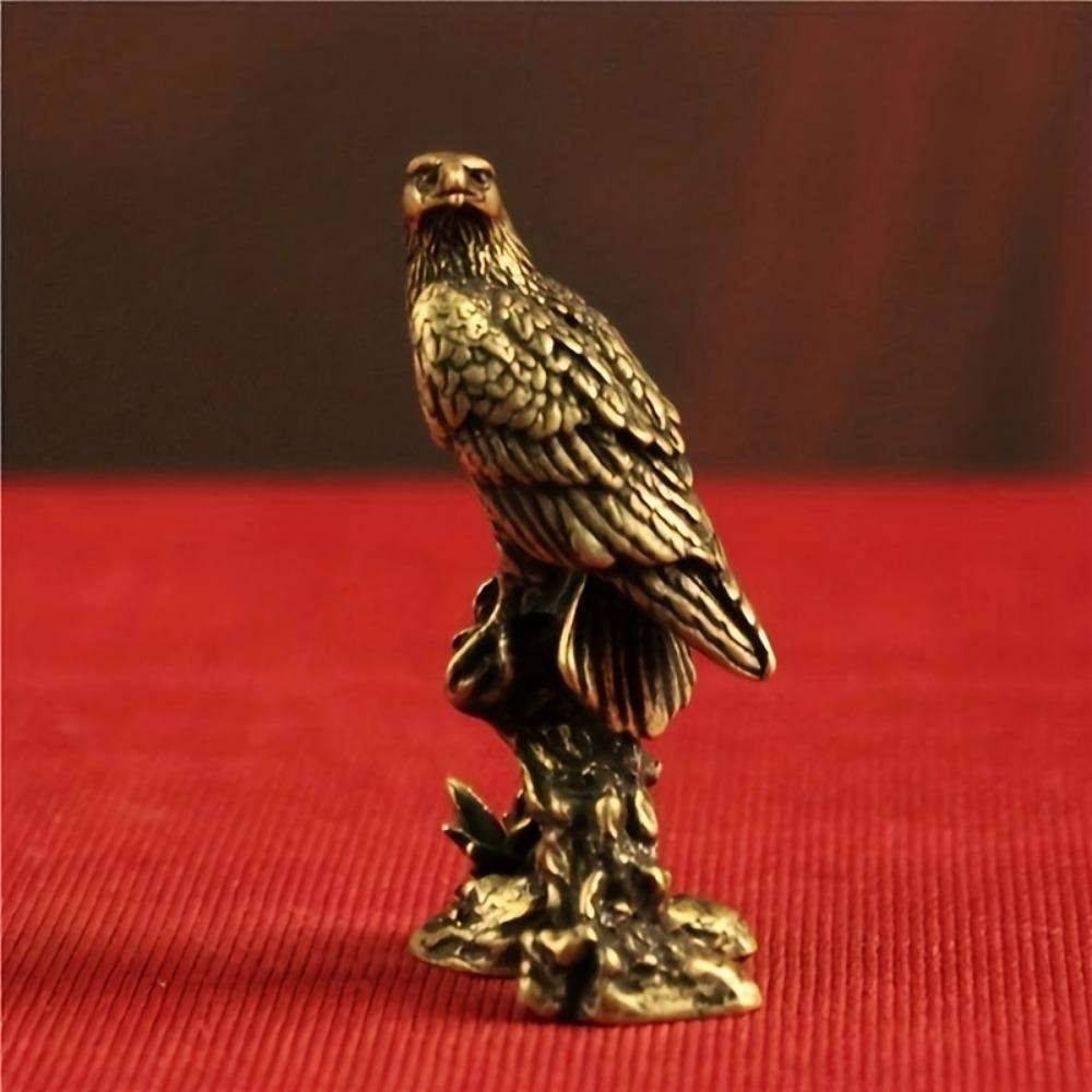 Brass Eagle Statue Vintage Simulated Animal Statue Home Office Desk Decor Ornament Antique Handicrafts Gift Animal Decoration