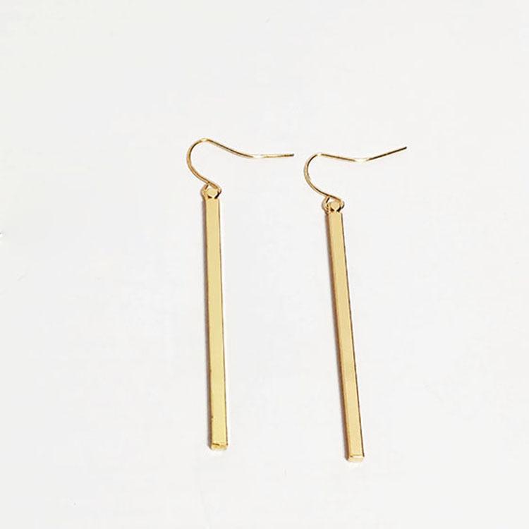 

Длинные серьги-гвоздики, Длинные Темпераментные Простые Индивидуальные Универсальные, Вертикальные Полоски Серьги Женские золотой