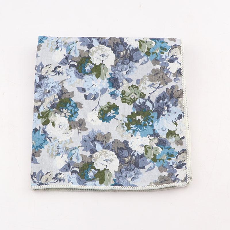25cm Vintage Floral Cartoon Printed Handkerchief Cotton Women Men Wedding Suits Pocket Square Adult Gift Accessory High Quality