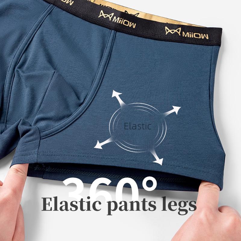 MiiOW 3Pcs Men's Underwear Boxer Shorts Youth Cotton Men's Boxing Shorts, Breathable Underwear