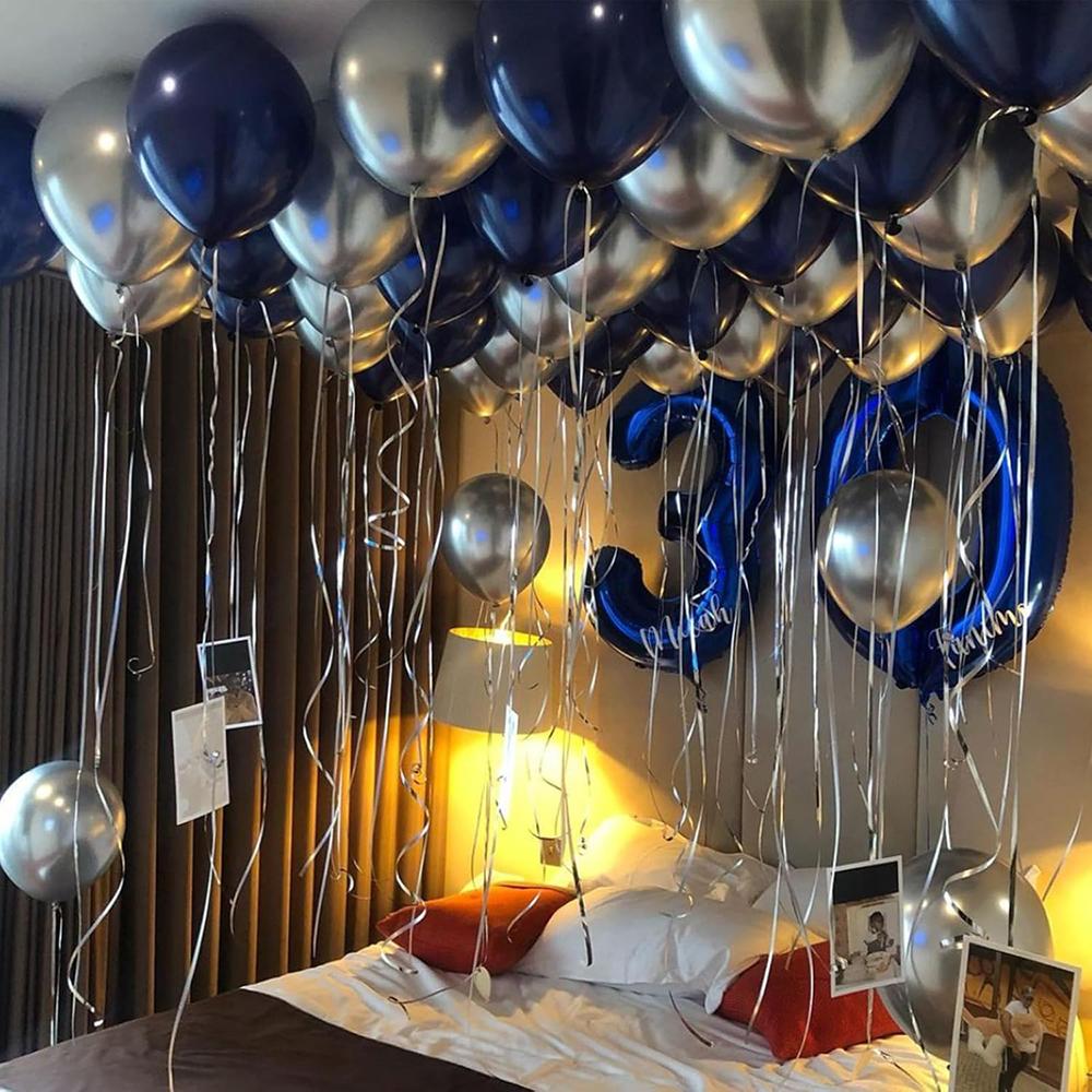 Navy Blue Balloons Garland Bule Silver Balloon Arch Kit Baby Shower Graduation Wedding Anniversary Kid Birthday Party Decoration