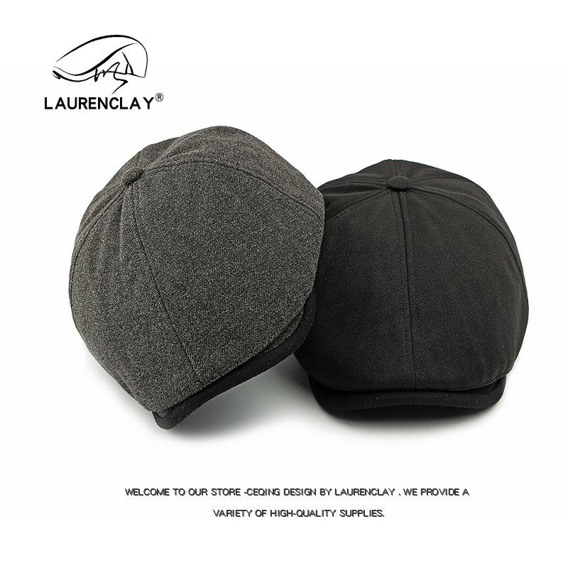 Retro Hut Damen Winter Samt verdickt warm Baskenmütze Gesicht zeigend klein Britische Mode Kappe Schirmmütze Herren