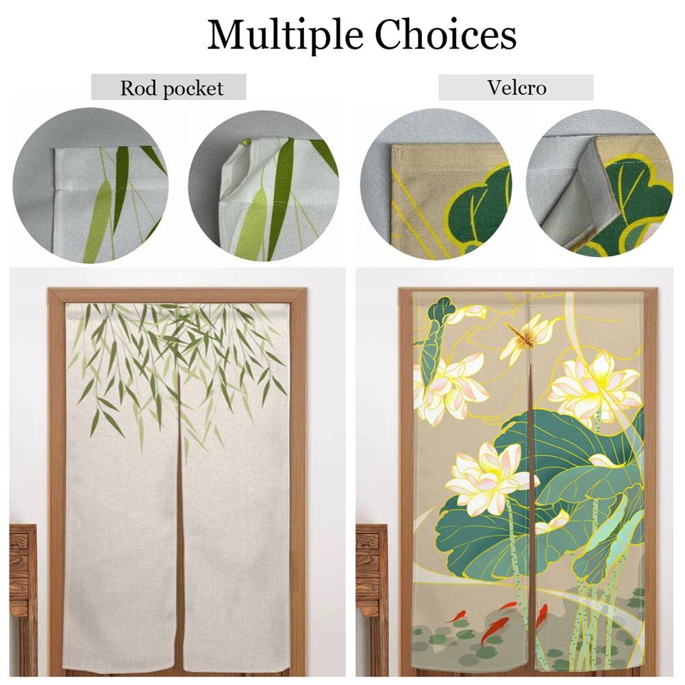 Japanese Style Noren Door Curtains Mountain Izakaya Dining Room Partition Linen Doorway Curtain Kitchen Entrance Half Curtain