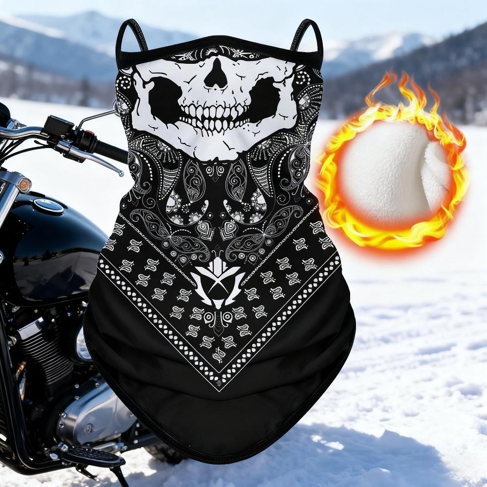 

Winter Motorcycle Riding Mask with Velvet, Suitable for outdoor cycling, mountain climbing, cold prevention, ear hanging scarf one size fits all
