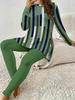 1116 New Casual Fashion Long Sleeve Crew Neck T-Shirt Yoga Pants Set