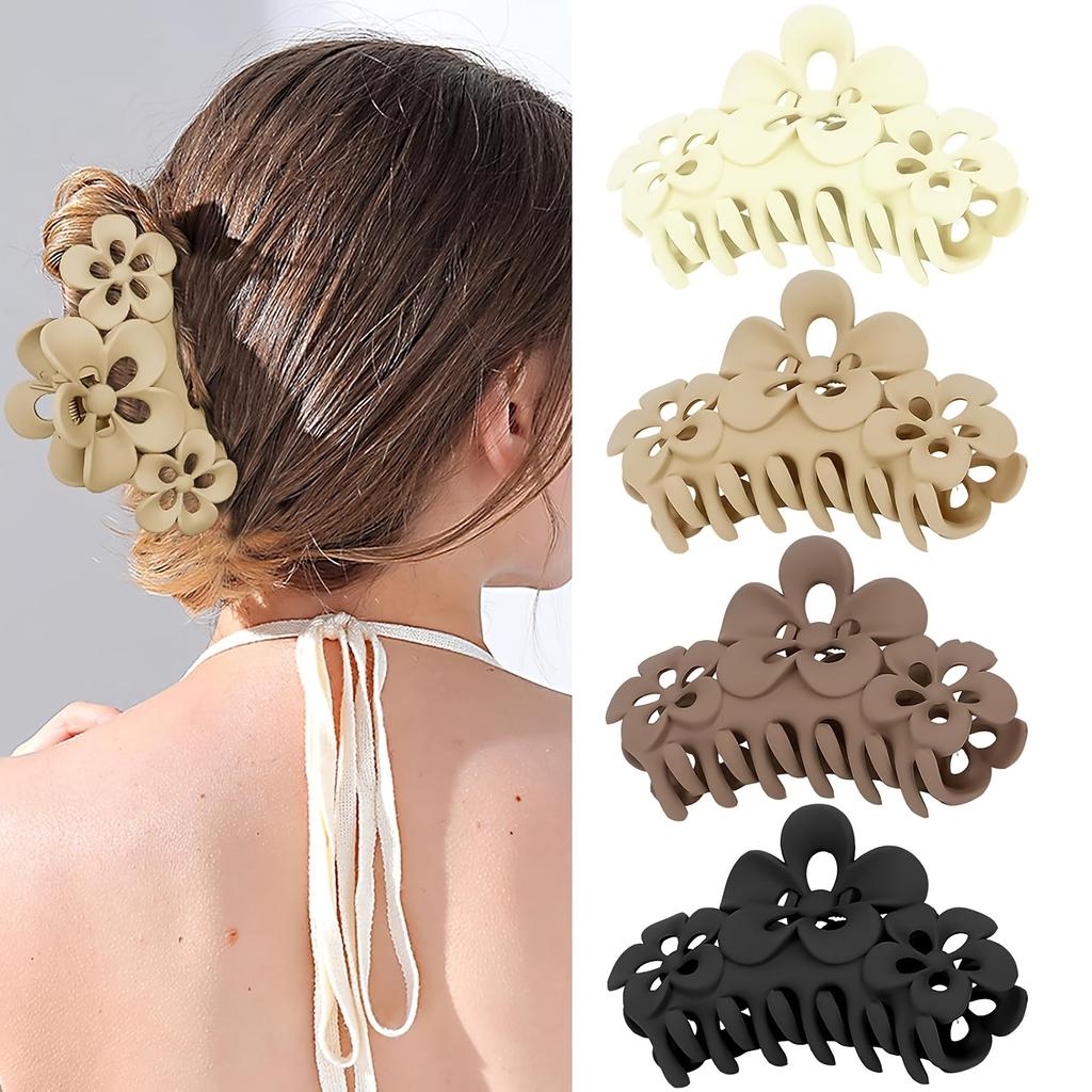 4pcs Retro Floral Hair Clips - Non-Slip, Suitable for Thick and Thin Hair, Hand Wash Only, Floral Hair Accessories | Vintage Hairstyle