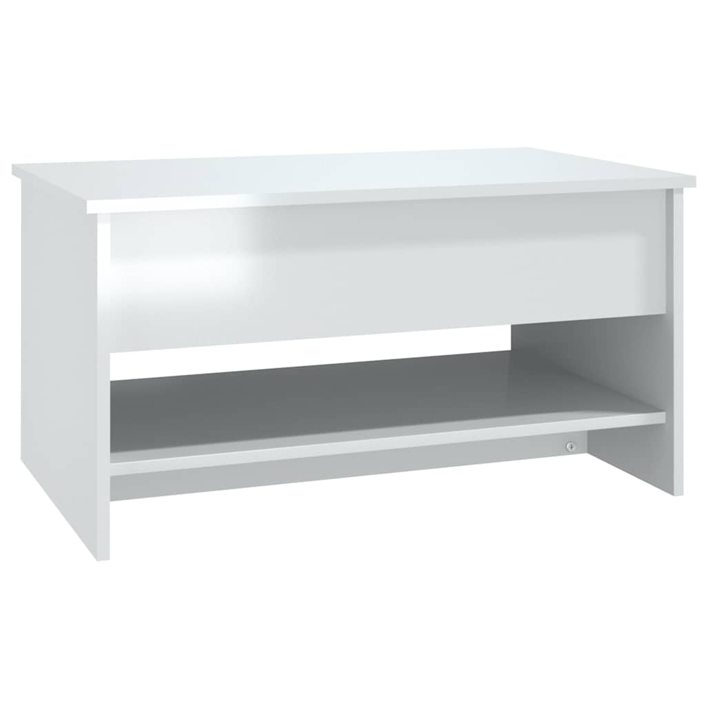 Glossy White Coffee Table 80 X 50 X 40 Cm Engineered Wood