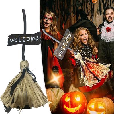 Halloween Magic Broom, Witch Shining Sound, Popular Bar Haunted House Decoration Prop, Electric Broom, Adjustable Shape, Gift