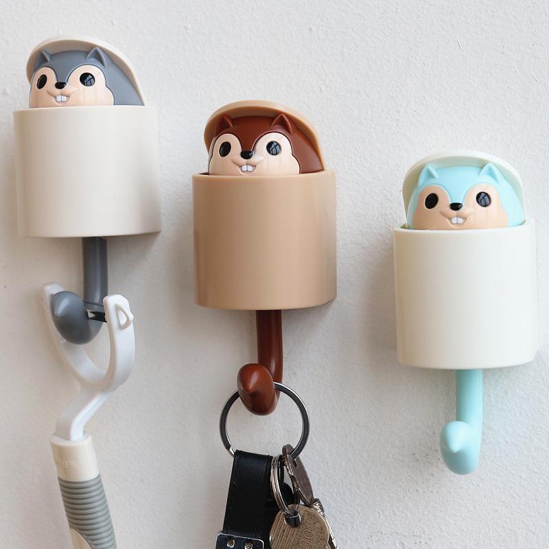 Anya Squirrel Cartoon Adhesive Door Hook for Kitchen, Clothes, and Hats