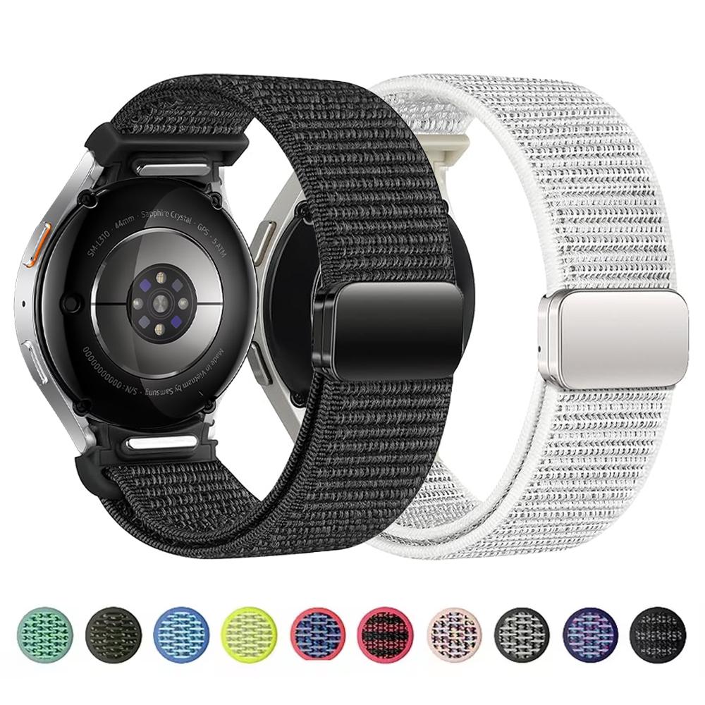 Band For Samsung Galaxy Watch 4/5/6/7/FE/classic/5 Pro 44mm 40mm No Gaps Magnetic Nylon Bracelet Correa Galaxy Watch 7 Strap
