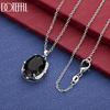925 Sterling Silver AAA Zircon Oval Pendant Necklace Fashion Jewelry