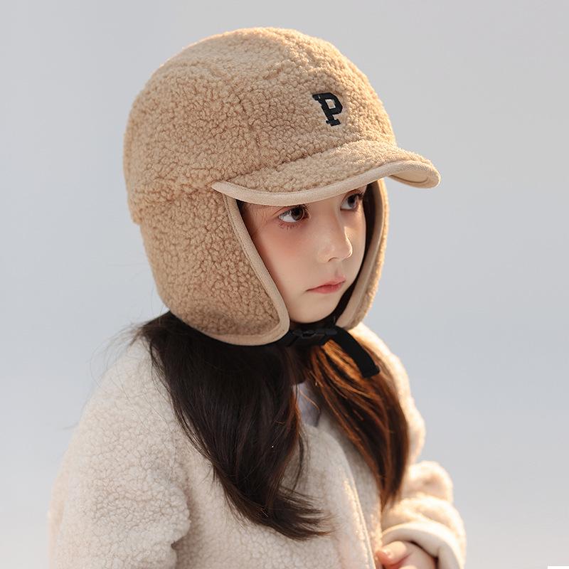 

Детские шапки-ушанки из ягнячьей шерсти 2025: Уютный, Плотный и Теплый для Мальчиков и Девочек One Size хаки