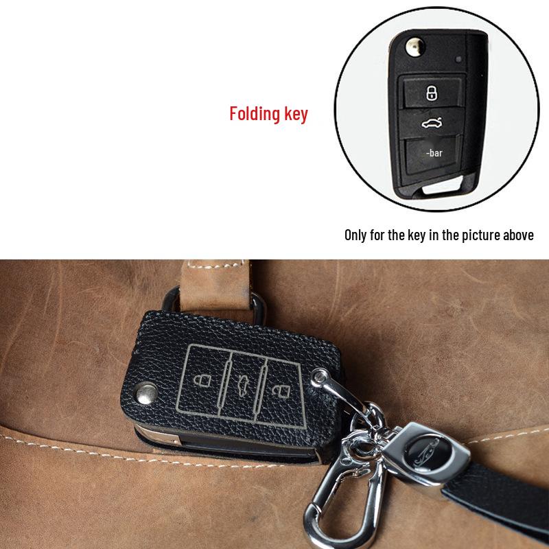 Volkswagen Key Protection Cover: Fits 21 Models, Including New Passat, Magotan, 330GTE, and B8B7 - Genuine Leather
