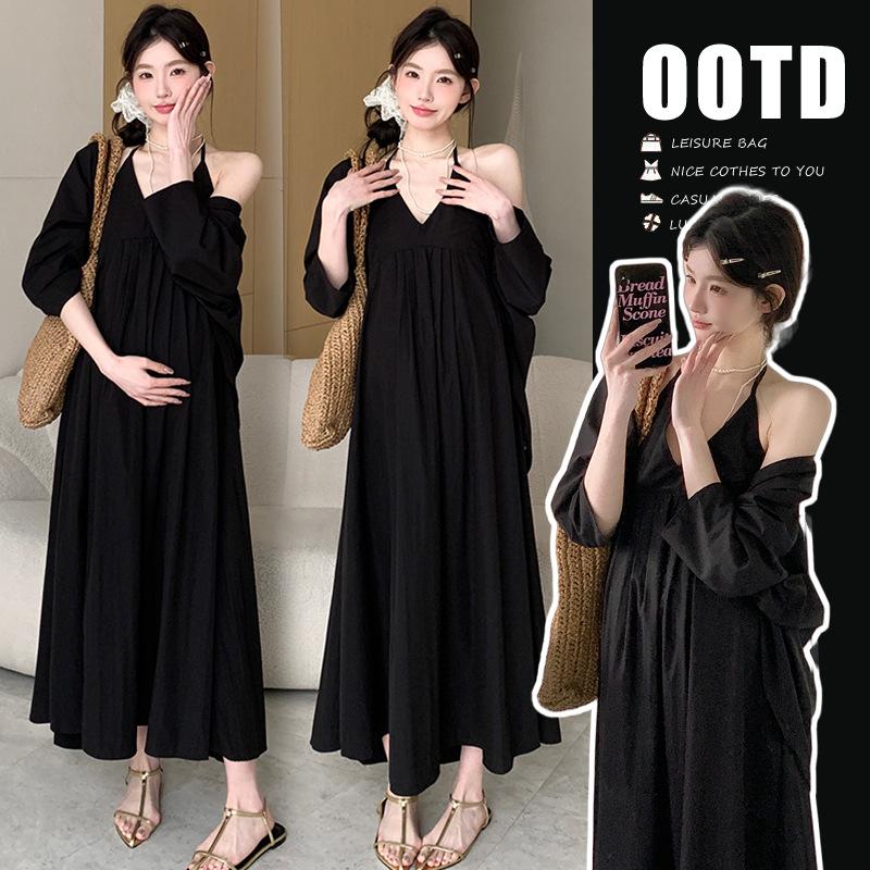 French-Korean Style Spring/Summer 2026 Loose Camisole Dress with Sun Protection Cardigan Set L